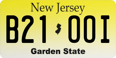 NJ license plate B21OOI