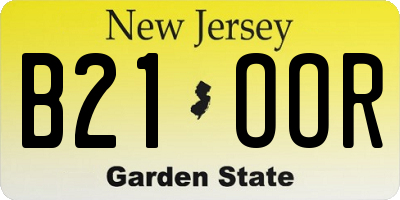 NJ license plate B21OOR