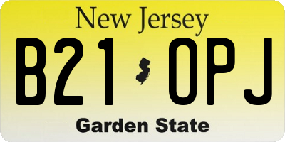 NJ license plate B21OPJ