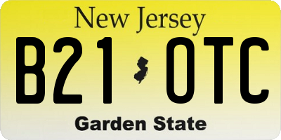 NJ license plate B21OTC