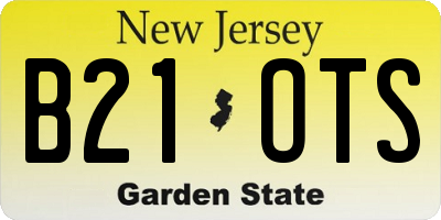NJ license plate B21OTS