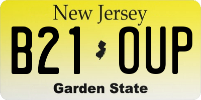 NJ license plate B21OUP