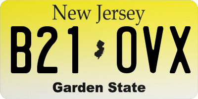 NJ license plate B21OVX