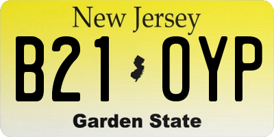 NJ license plate B21OYP