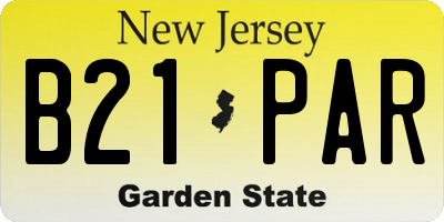 NJ license plate B21PAR