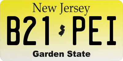 NJ license plate B21PEI
