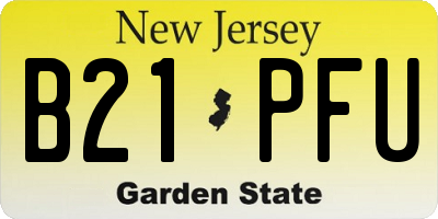 NJ license plate B21PFU