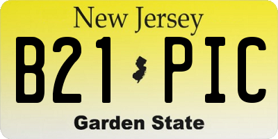 NJ license plate B21PIC