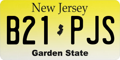 NJ license plate B21PJS