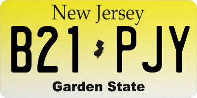 NJ license plate B21PJY