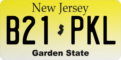 NJ license plate B21PKL