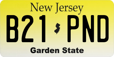 NJ license plate B21PND