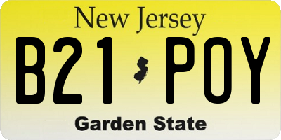NJ license plate B21POY