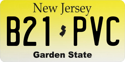 NJ license plate B21PVC
