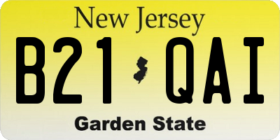 NJ license plate B21QAI