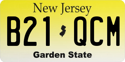 NJ license plate B21QCM