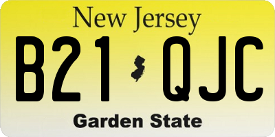 NJ license plate B21QJC