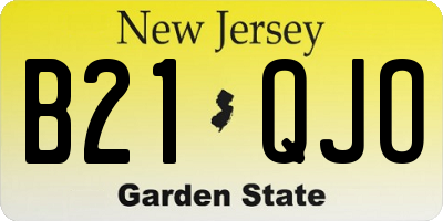NJ license plate B21QJO