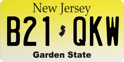 NJ license plate B21QKW