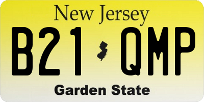 NJ license plate B21QMP