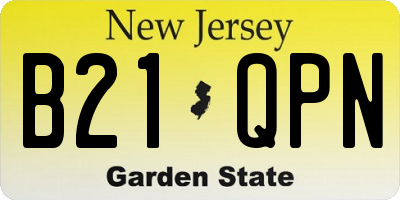 NJ license plate B21QPN