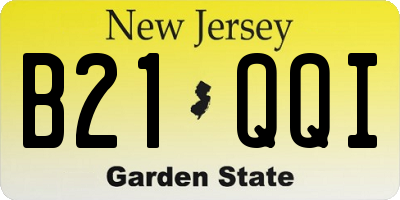 NJ license plate B21QQI