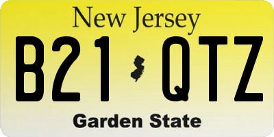 NJ license plate B21QTZ