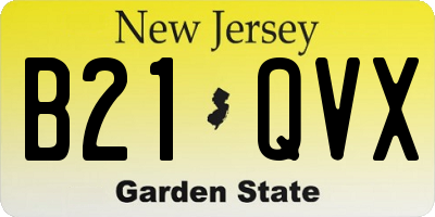 NJ license plate B21QVX
