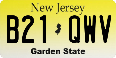 NJ license plate B21QWV