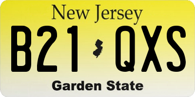 NJ license plate B21QXS