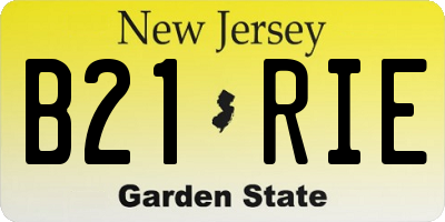 NJ license plate B21RIE