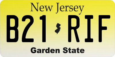 NJ license plate B21RIF