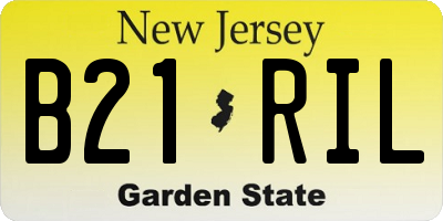 NJ license plate B21RIL