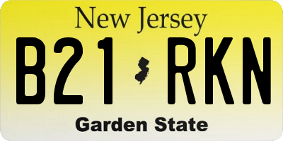 NJ license plate B21RKN