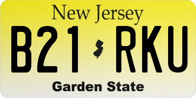 NJ license plate B21RKU