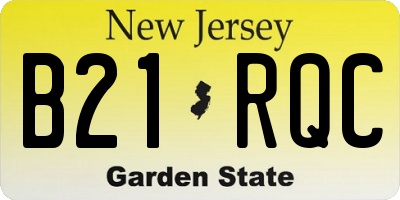 NJ license plate B21RQC