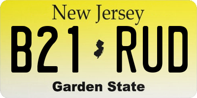 NJ license plate B21RUD