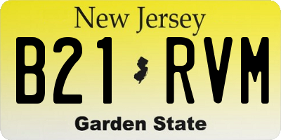 NJ license plate B21RVM