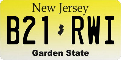 NJ license plate B21RWI