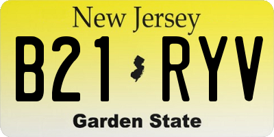 NJ license plate B21RYV