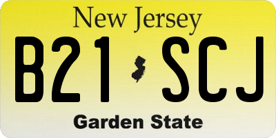 NJ license plate B21SCJ