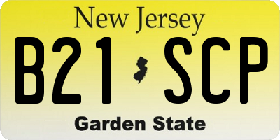NJ license plate B21SCP