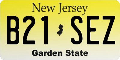 NJ license plate B21SEZ