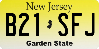 NJ license plate B21SFJ