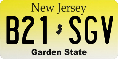 NJ license plate B21SGV