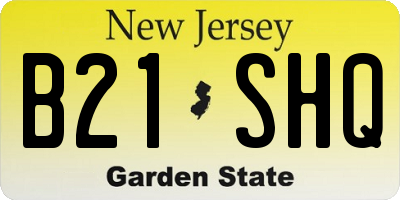 NJ license plate B21SHQ