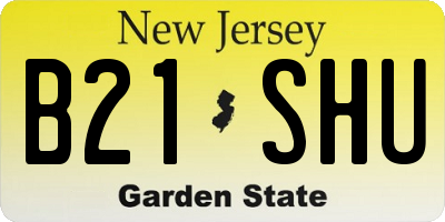 NJ license plate B21SHU