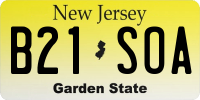 NJ license plate B21SOA