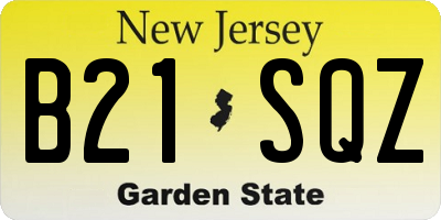 NJ license plate B21SQZ