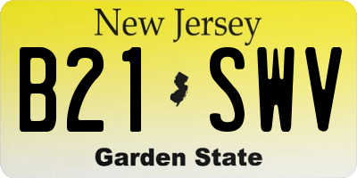 NJ license plate B21SWV